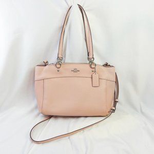 Coach Brooke Carryall Satchel Handbag in Blush Pink Crossgrain Leather